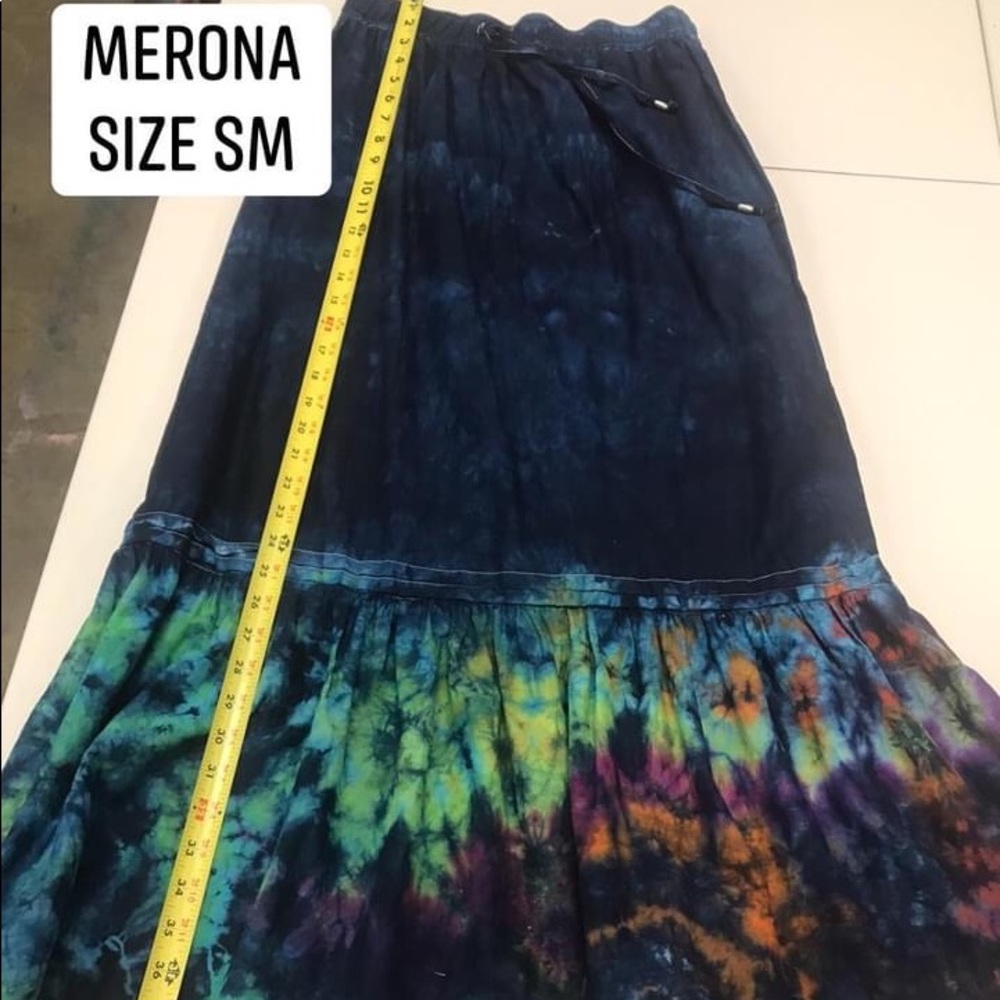 Tie Dye Merona Sz Sm Skirt Navy Rainbow